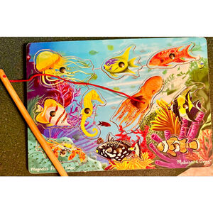 Vintage Melissa & Doug Magnetic Fishing Wooden Puzzle